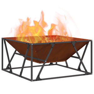 Feuerstelle Braun 80x80 cm aus Wetterfeststahl