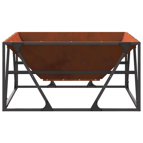 Feuerstelle Braun 80x80 cm aus Wetterfeststahl