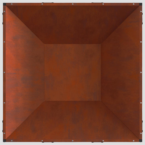 Feuerstelle Braun 80x80 cm aus Wetterfeststahl