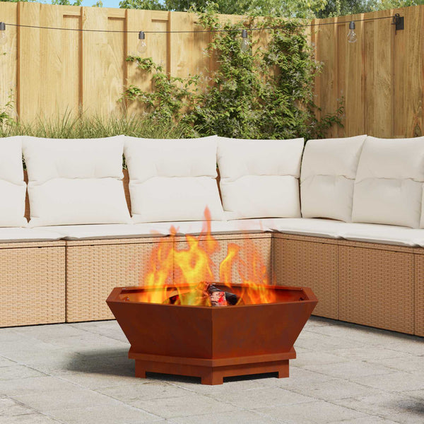 Feuerstelle Braun 75x75cm aus Wetterfeststahl