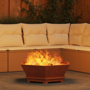 Feuerstelle Braun 75x75cm aus Wetterfeststahl