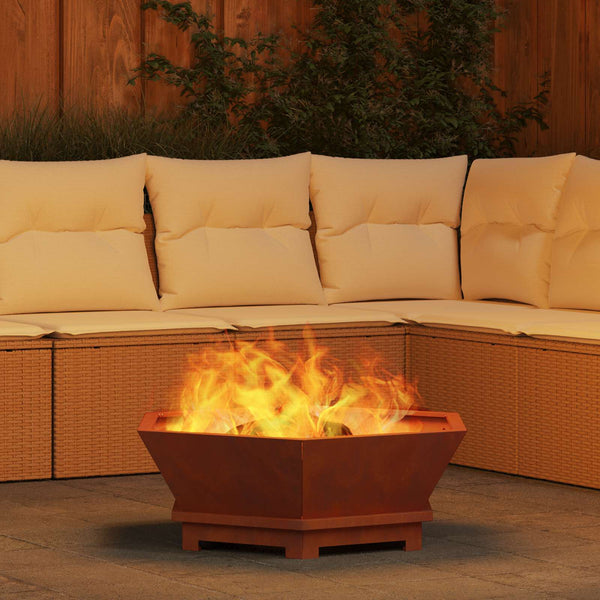 Feuerstelle Braun 75x75cm aus Wetterfeststahl