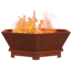Feuerstelle Braun 75x75cm aus Wetterfeststahl