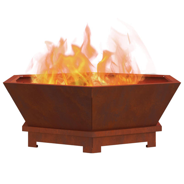 Feuerstelle Braun 75x75cm aus Wetterfeststahl