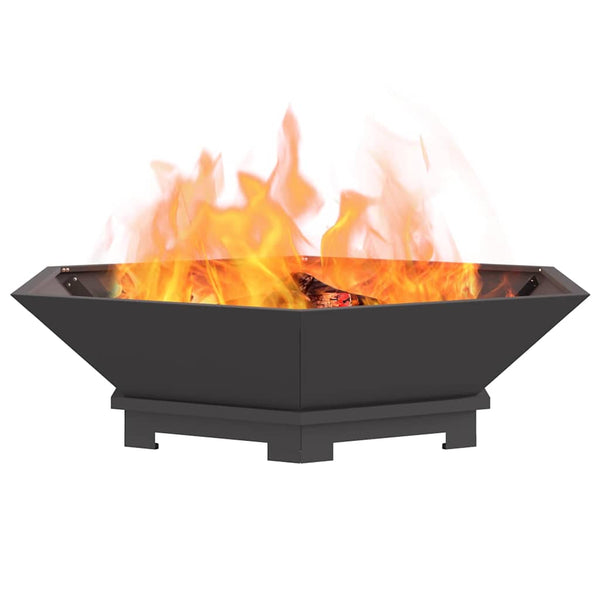 Feuerstelle Schwarz Stahl 100x100 cm