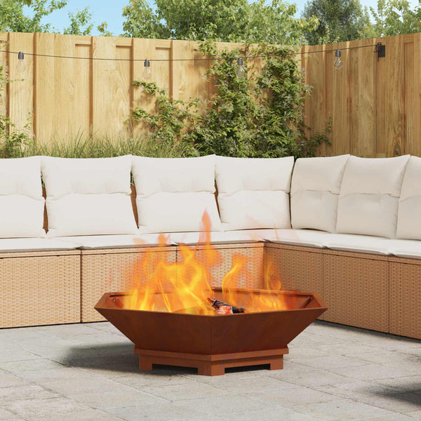 Feuerstelle Braun 100x100 cm aus Stahl