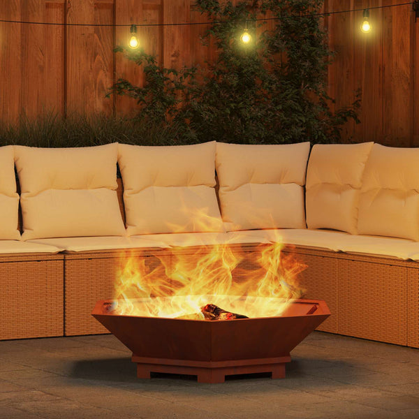 Feuerstelle Braun 100x100 cm aus Stahl