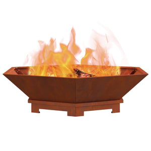 Feuerstelle Braun 100x100 cm aus Stahl