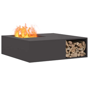 Feuerstelle Schwarz Stahl 100x100x30cm