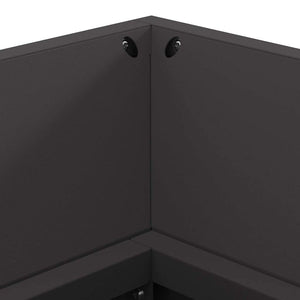 Feuerstelle Schwarz Stahl 160cm