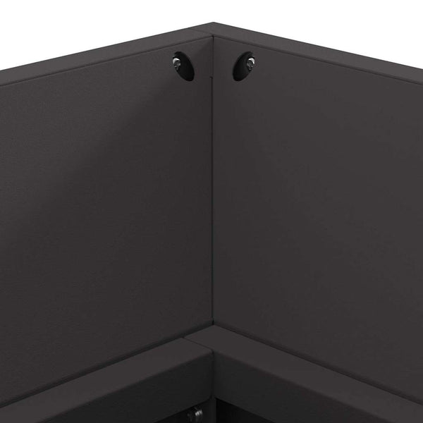 Feuerstelle Schwarz Stahl 160cm