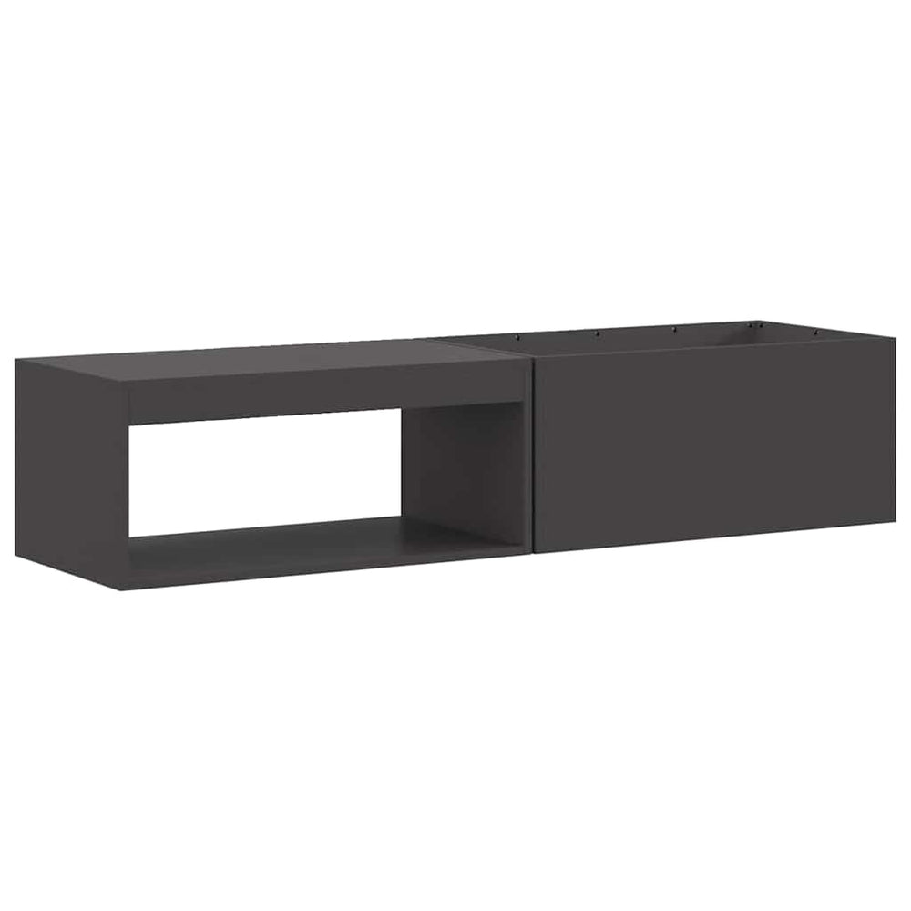 Feuerstelle Schwarz Stahl 160cm