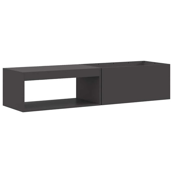 Feuerstelle Schwarz Stahl 160cm