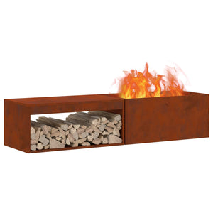 vidaXL Foyer extérieur Marron 160 x 45 x 35 cm Acier