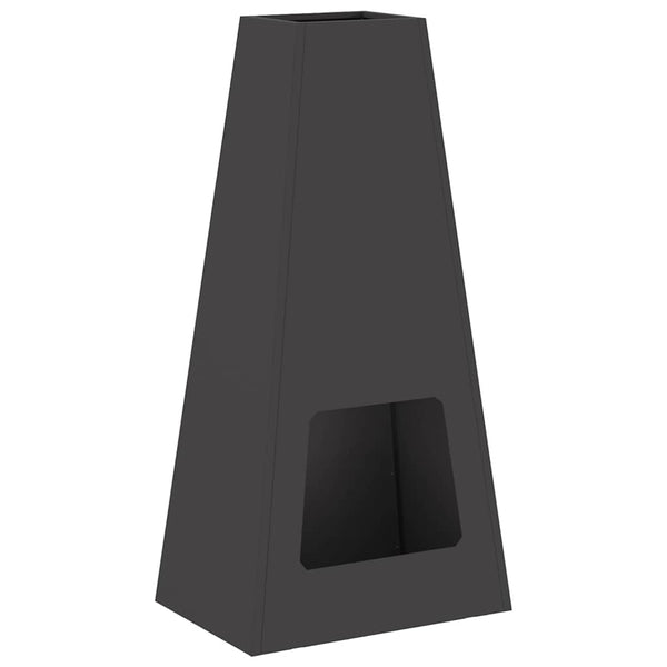 Feuerstelle Schwarz Stahl 50x35x100cm