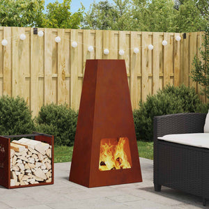 Feuerstelle Braun Wetterfeststahl 50x35x100cm
