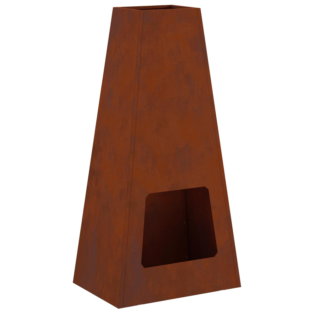 Feuerstelle Braun Wetterfeststahl 50x35x100cm