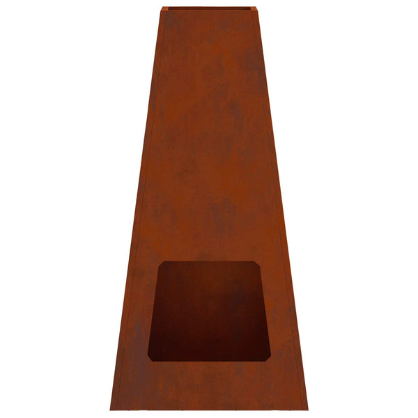 Feuerstelle Braun Wetterfeststahl 50x35x100cm