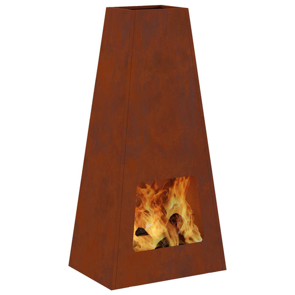 Feuerstelle Braun Wetterfeststahl 50x35x100cm