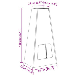 Feuerstelle Braun Wetterfeststahl 50x35x100cm