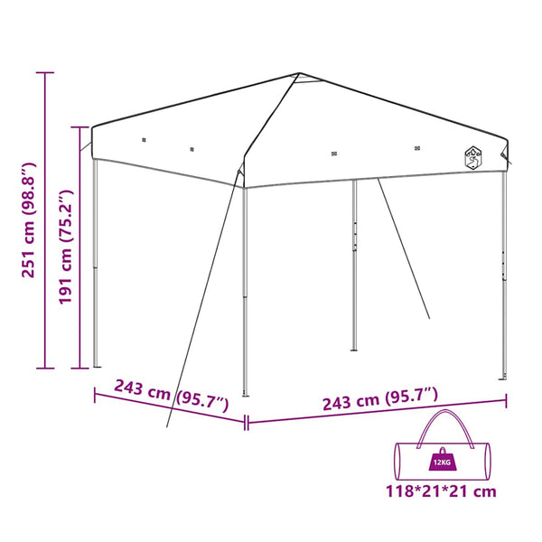 Grünes Pavillon-Zelt 243x243 cm
