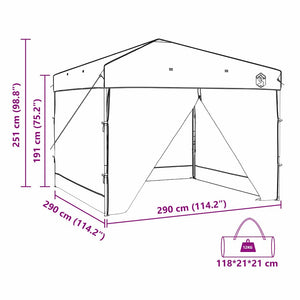 Orangefarbenes Pavillon-Zelt, 290 cm