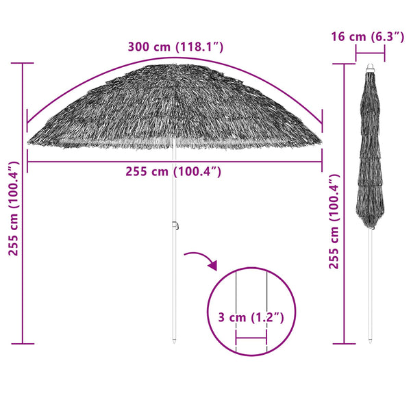 Garten Sonnenschirm Natur 255cm