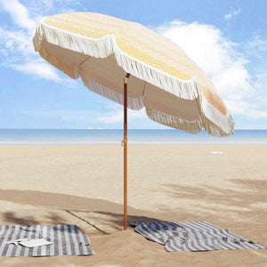 Gelb-Weißer Strand Sonnenschirm 205x205 cm