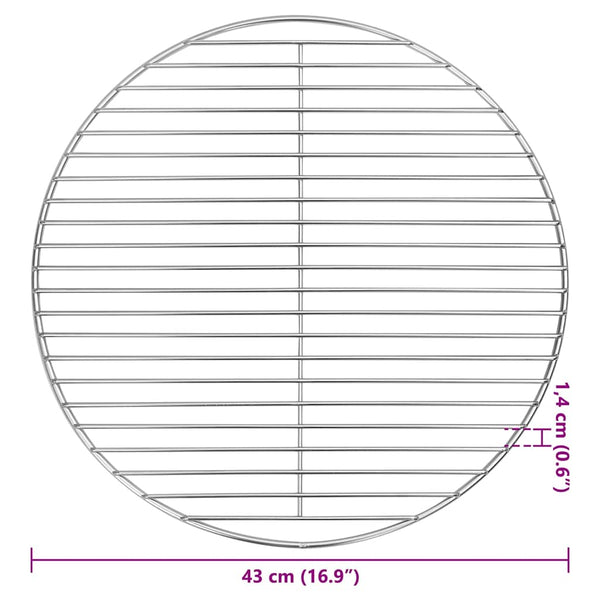 Edelstahl Grillrost Silber 43x43 cm
