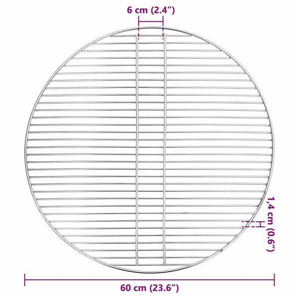 Edelstahl Grillrost Silber 60x60 cm