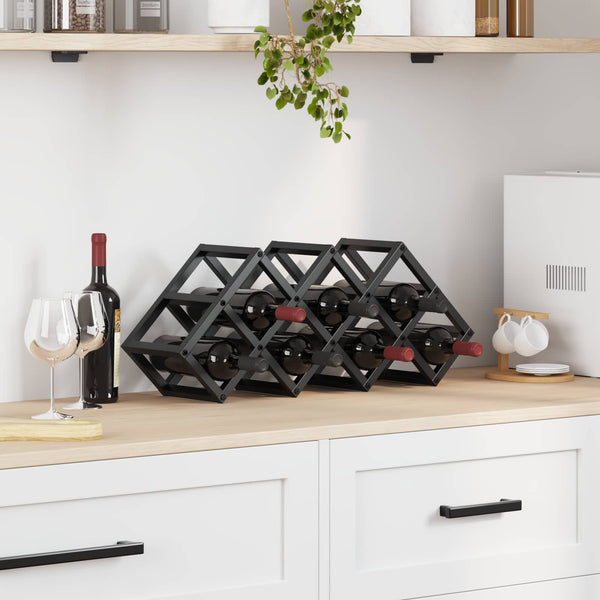 Weinregal Schwarz Eichen-Optik