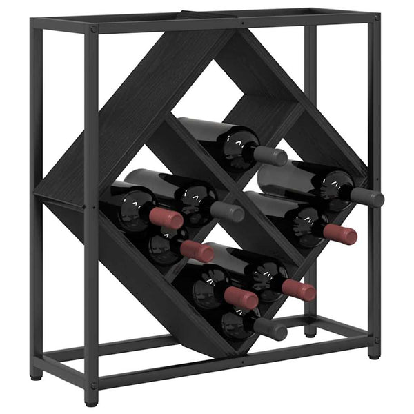 Weinregal Schwarz Eiche für 6 Flaschen