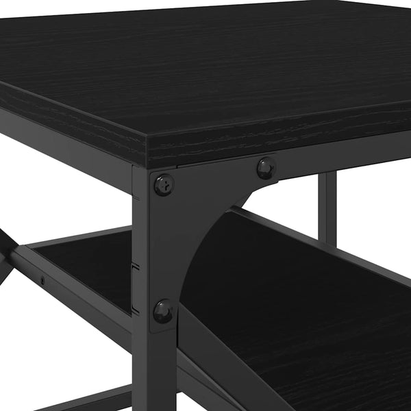 Schwarzer Couchtisch Eichenoptik 51x50x40 cm