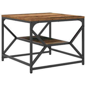 Couchtisch Altholz Stahl 51x50x40 cm