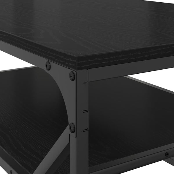 Schwarzer Couchtisch Eichen-Optik 90x50 cm