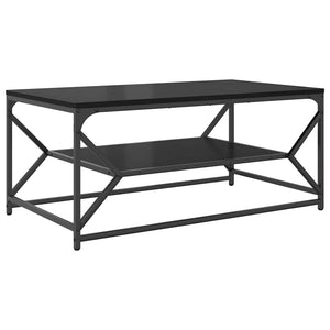 Schwarzer Couchtisch Eichen-Optik 90x50 cm