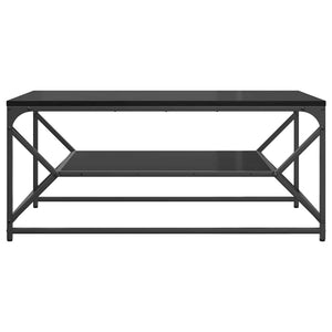 Schwarzer Couchtisch Eichen-Optik 90x50 cm