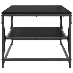 Schwarzer Couchtisch Eichen-Optik 90x50 cm