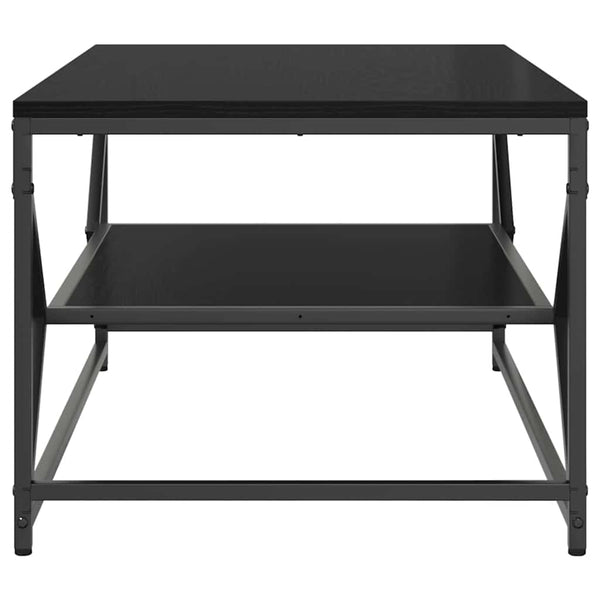 Schwarzer Couchtisch Eichen-Optik 90x50 cm