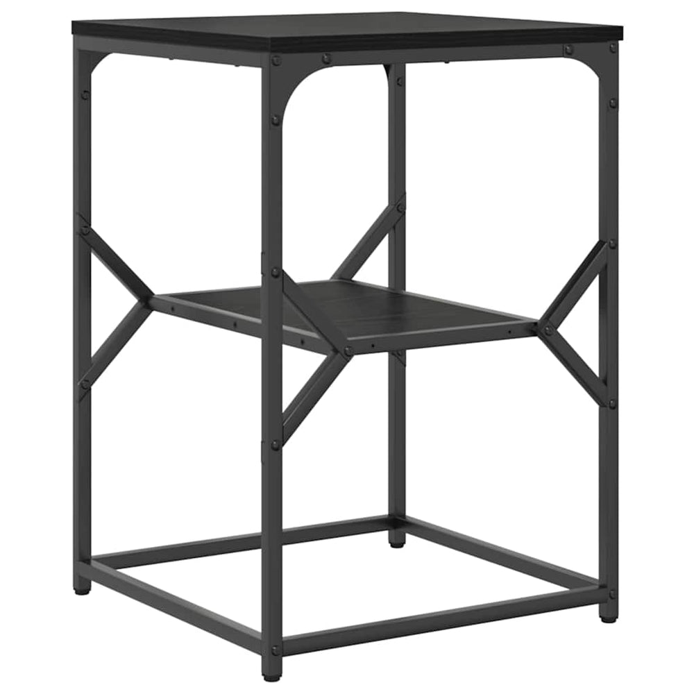 Schwarzer Beistelltisch Eichenoptik 41x40x60 cm