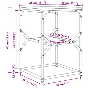 Beistelltisch Sonoma Grau 41x40x60 cm