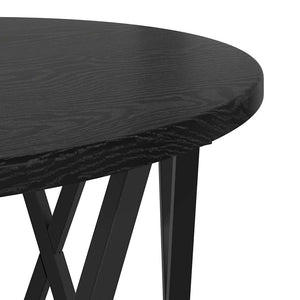 Beistelltisch 2er-Set Schwarz Eichenoptik