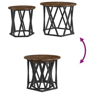2er Set Beistelltische Räuchereiche