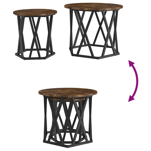 2er Set Beistelltische Räuchereiche