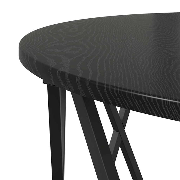 Schwarzer Couchtisch Eichenoptik 80x80 cm