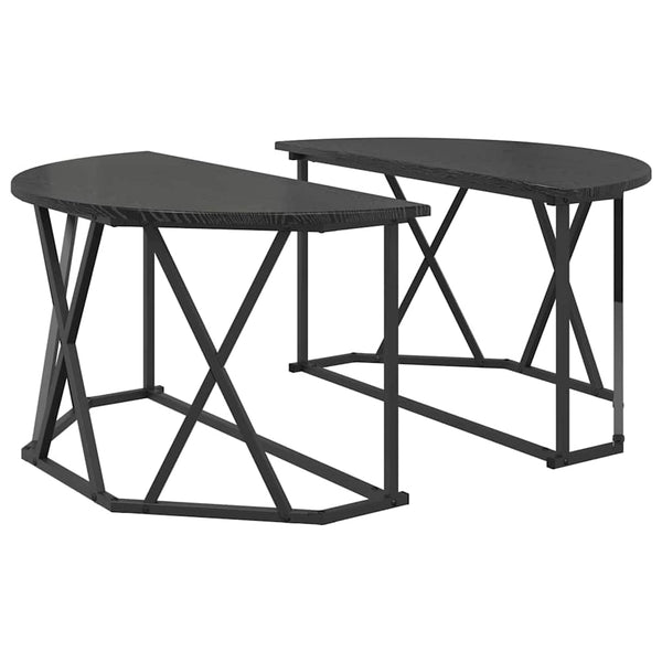 Schwarzer Couchtisch Eichenoptik 80x80 cm