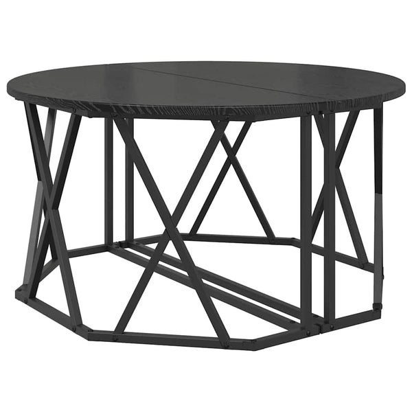 Schwarzer Couchtisch Eichenoptik 80x80 cm