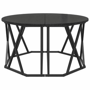 Schwarzer Couchtisch Eichenoptik 80x80 cm