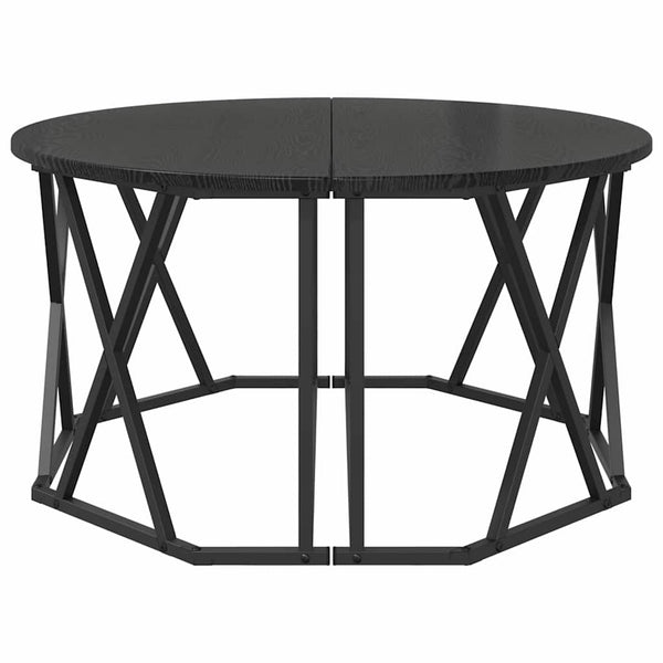Schwarzer Couchtisch Eichenoptik 80x80 cm