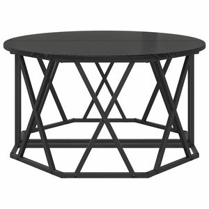 Schwarzer Couchtisch Eichenoptik 80x80 cm